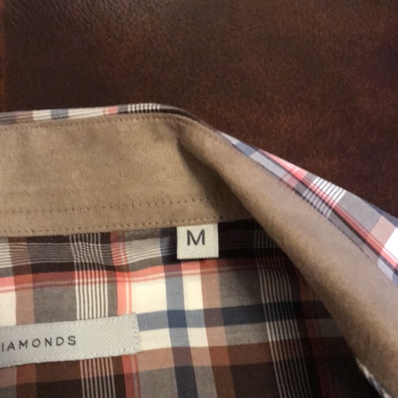 Checkered Brown, Blue & Red 7 Diamonds Button Up - Picture 3 of 6